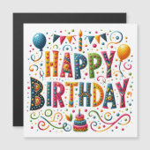 Happy Birthday Magnetkarte (Vorne/Hinten)