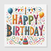 Happy Birthday Magnetkarte (Vorderseite)