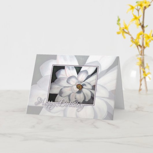 Happy Birthday Magnolia Karte (Gelbe Blume)