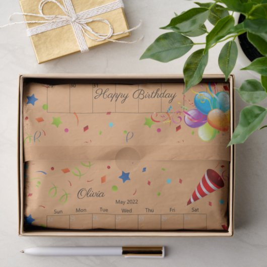 Happy Birthday Mai 2022 Tissue Paper Seidenpapier (Geschenk)