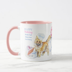 Happy Birthday Maine Coon Cat Mama - Personalisier Tasse