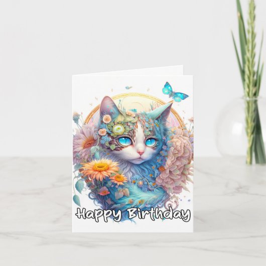 Happy Birthday Majestic Kitty Cat Design Karte (Vorderseite)