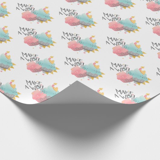 Happy Birthday Make a Wish Geschenkpapier (Ecke)