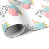 Happy Birthday Make a Wish Geschenkpapier (Rolleneckpunkt)