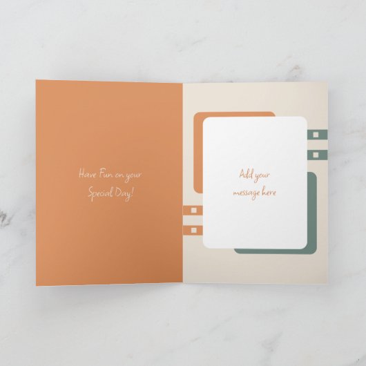 Happy Birthday Mama 3 Fotos Orangenbein hinzufügen Karte (Innenseite)