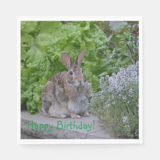 Happy Birthday Mama Bunny Serviette (Vorderseite)