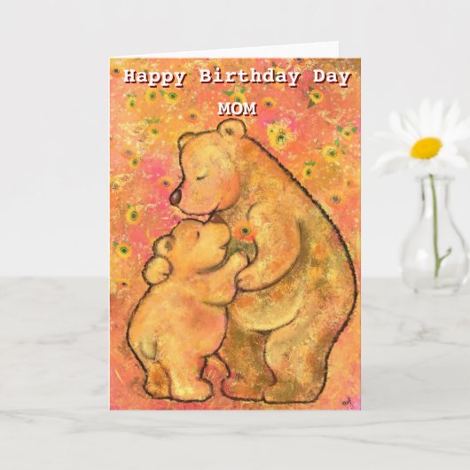Happy Birthday Mama Card Mutter und Baby Bär Karte (Kleine Pflanze)