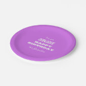 Happy Birthday Mama Chic Script Elegantes Violett Pappteller (Schrägansicht)