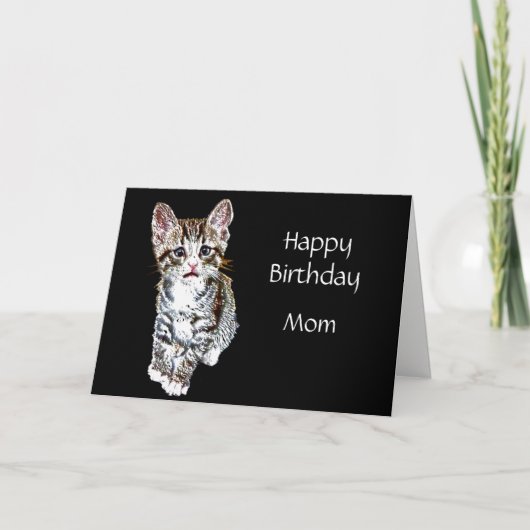 Happy Birthday Mama Custom Special Kitty Wünsche Karte (Vorderseite)