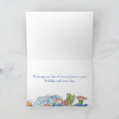 Happy Birthday Mama Daisy Hydrangea Rose Bouquet Karte (Innenseite)