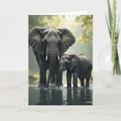 Happy Birthday Mama | Elephant Themed Karte (Vorderseite)
