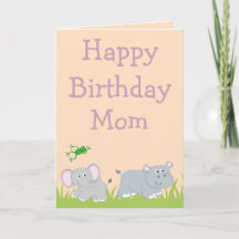 Happy Birthday Mama Elephant und Hippo Foto innen