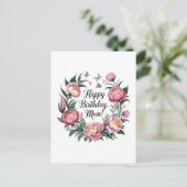 Happy Birthday Mama Floral Design Postkarte (Stehend Vorderseite)