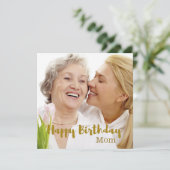 Happy Birthday Mama Foto Karte (Stehend Vorderseite)