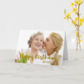 Happy Birthday Mama Foto Karte (Gelbe Blume)