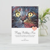 Happy Birthday Mama from Rescue Cat Karte (Stehend Vorderseite)