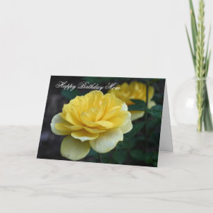 Happy Birthday Mama Gelbe Rose Blume Fotokarte Karte