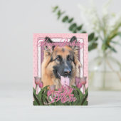 Happy Birthday Mama - German Shepherd - Chance Postkarte (Stehend Vorderseite)
