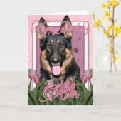 Happy Birthday Mama - German Shepherd - Kuno Karte (Gelbe Blume)