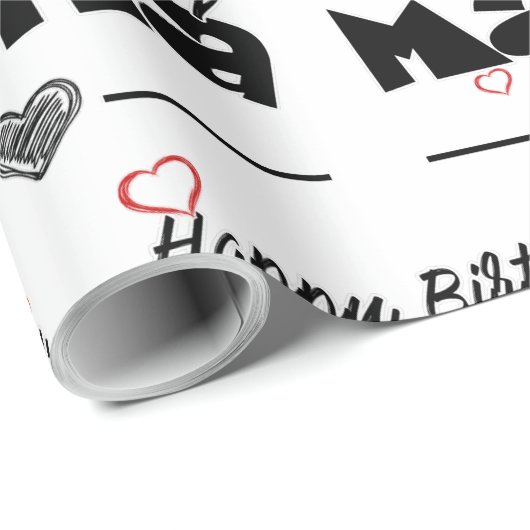 Happy Birthday Mama Geschenkpapier (Rolleneckpunkt)