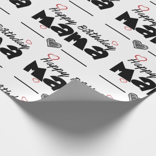 Happy Birthday Mama Geschenkpapier (Ecke)