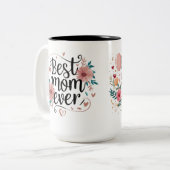 "Happy Birthday Mama - Hearterwärming Design Zweifarbige Tasse (Vorderseite Links)