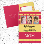 Happy Birthday Mama hinzufügen 3 Fotos rot gelb Karte