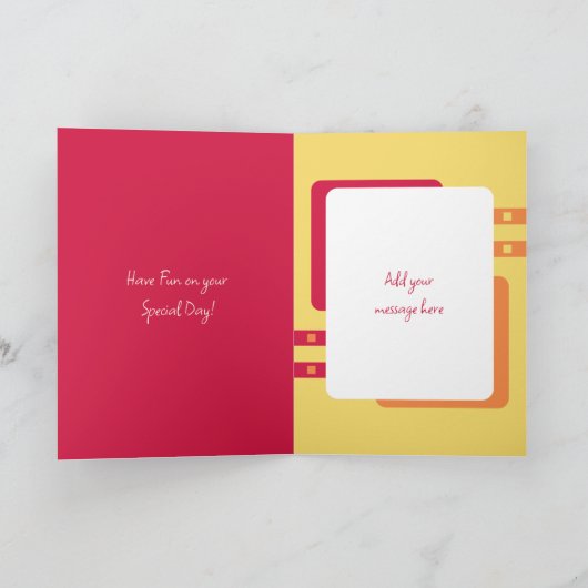 Happy Birthday Mama hinzufügen 3 Fotos rot gelb Karte (Innenseite)