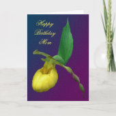 Happy Birthday Mama Lady Slipper Blume Card Karte (Vorderseite)
