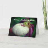 Happy Birthday Mama Lady Slipper Orchid Card Karte (Vorderseite)