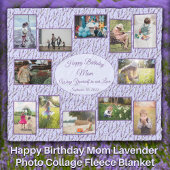 Happy Birthday Mama Lavender Foto Collage Fleecedecke
