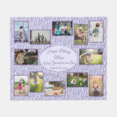 Happy Birthday Mama Lavender Foto Collage Fleecedecke (Vorderseite (Horizontal))