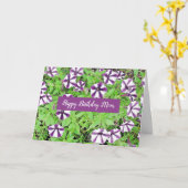 Happy Birthday Mama Lila Petunias Karte (Gelbe Blume)