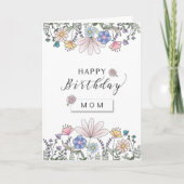 Happy Birthday MAMA mit Watercolor Blume Karte (Vorderseite)