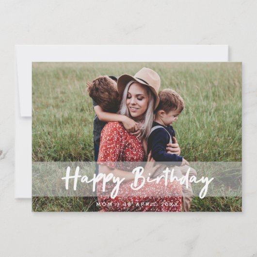 Happy Birthday Mama | Moderne Script Foto Card (Vorderseite)