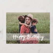 Happy Birthday Mama | Moderne Script Foto Card