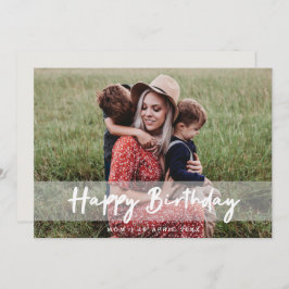 Happy Birthday Mama | Moderne Script Foto Card