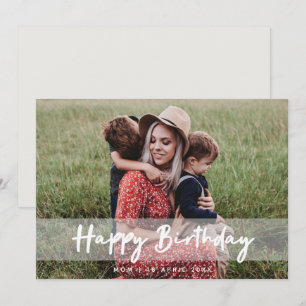 Happy Birthday Mama   Moderne Script Foto Card