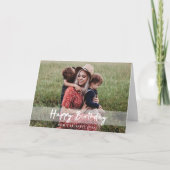 Happy Birthday Mama | Modernes Script-Foto Karte (Vorderseite)