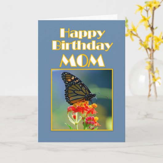 Happy Birthday Mama Monarch Butterfly Karte (Gelbe Blume)
