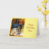 Happy Birthday Mama Mother, Horse Reittier Karte (Gelbe Blume)