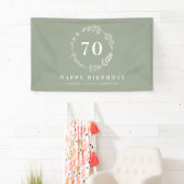 Happy Birthday Mama Oma Sage Green Foliage Banner (Insitu)