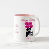 Happy Birthday Mama Panda Bär Personalisiert Zweifarbige Tasse (VorderseiteRechts)