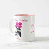 Happy Birthday Mama Panda Bär Personalisiert Zweifarbige Tasse (Vorderseite Links)