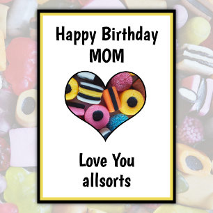 Happy Birthday Mama Spaß Custom Licorice Allsorts Karte