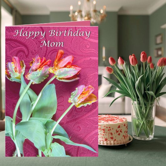 Happy Birthday Mama Vibrany Tulips Card Karte