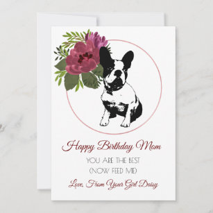 Happy Birthday Mama vom Hund Französisch Bulldog Feiertagskarte