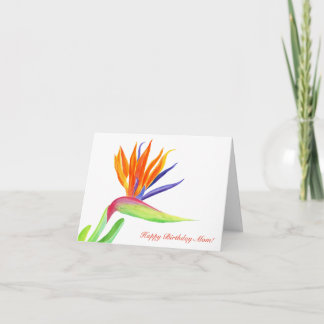 Happy Birthday Mama Watercolor Bird of Paradise Karte