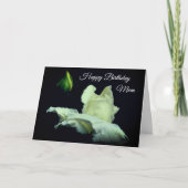 Happy Birthday Mama White Rosenknospe Blume Karte (Vorderseite)