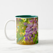 Happy Birthday Mama Wisteria Blume Zweifarbige Tasse (Links)